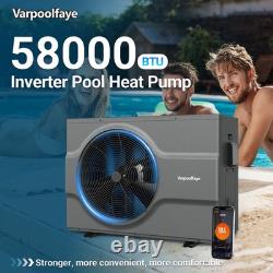 Varpoolfaye 240V Inground Heat Pump Swimming Pool and Spa Heater 58000 BTU