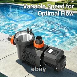 Varpoolfaye 3HP Var Speed Pump 240V Inground Variable Speed Swimming Pool Pump