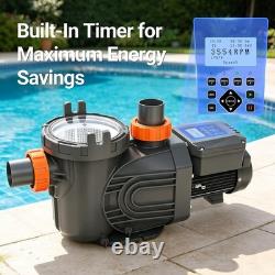 Varpoolfaye 3HP Var Speed Pump 240V Inground Variable Speed Swimming Pool Pump