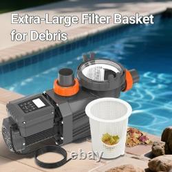 Varpoolfaye 3HP Var Speed Pump 240V Inground Variable Speed Swimming Pool Pump