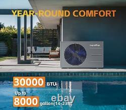 Varpoolfaye High COP Heat Pump Pool Heater 30000BTU for Above/In-Gound Swim Pool