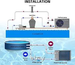 Varpoolfaye High COP Heat Pump Pool Heater 30000BTU for Above/In-Gound Swim Pool