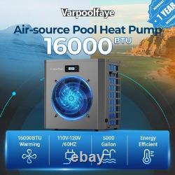 Varpoolfaye Swimming Pool Heat Pump Heater 16000 BTU for Above Ground Pools 120V
