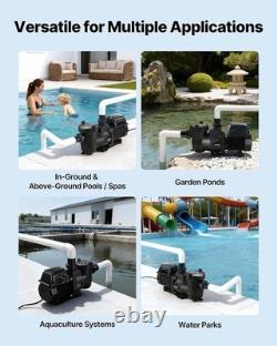 Vevor 1.5Hp Variable Speed Pool Pump 220V 132 Gpm Wifi App Control Timer