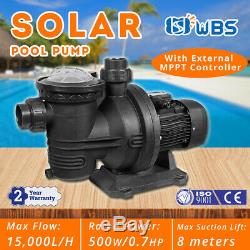 WBS 500W Solar Pump In-Ground Swimming Pool Clean Spa Brushless Motor 66GPM