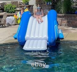 Water Slide for Inground Swimming Pool with Inflatable Landing Pad & Sprayers