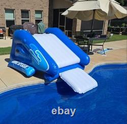 Water Slide for Inground Swimming Pool with Inflatable Landing Pad & Sprayers