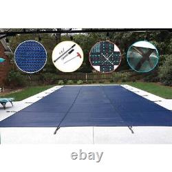 Water Warden Safety Pool Cover 16ftx32ft In-Ground Rectangle With2ft. Overlap Blue