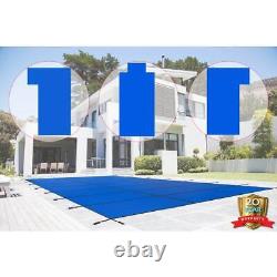 Water Warden Safety Pool Cover 16ftx32ft In-Ground Rectangle With2ft. Overlap Blue