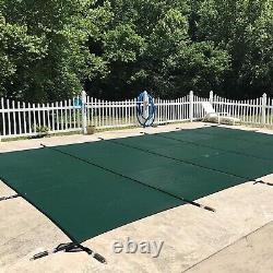 WaterWarden Safety Inground 16' x 32', Rectangle Swimming Pool Cover, Green Mesh