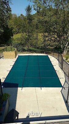 WaterWarden Safety Inground 16' x 32', Rectangle Swimming Pool Cover, Green Mesh