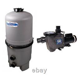 Waterway 325 Sq. Ft. In-Ground Cartridge Swimming Pool Filter with 1 HP Pump