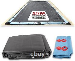 Winter Mesh Pool Cover Inground 12X20 Rectangle Swimming Pool with Cover Tubes