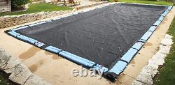 Winter Mesh Pool Cover Inground 12X20 Rectangle Swimming Pool with Water Tubes