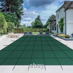 Winter Pool Cover Rectangle Safety Inground Swimming Pool Cover Green 400LBS