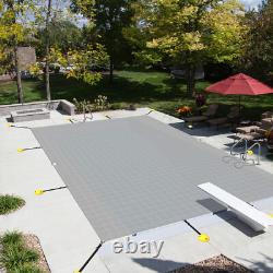 Winter Rectangle Above Inground Swimming Pool Heavy Duty Safety Cover Gray Winter Rectangle Above Inground Swimming Pool Heavy Duty Safety Cover Gray