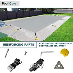 Winter Rectangle Above Inground Swimming Pool Heavy Duty Safety Cover Gray