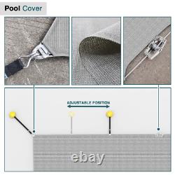 Winter Rectangle Above Inground Swimming Pool Heavy Duty Safety Cover Gray