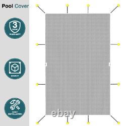 Winter Rectangle Above Inground Swimming Pool Heavy Duty Safety Cover Gray