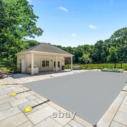 Winter Rectangle Above Inground Swimming Pool Heavy Duty Safety Cover Gray