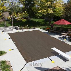 Winter Rectangle Inground Swimming Pool Heavy Duty Safety Cover Brown Customize