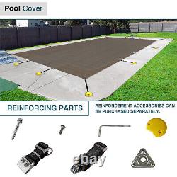 Winter Rectangle Inground Swimming Pool Heavy Duty Safety Cover Brown Customize