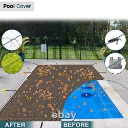 Winter Rectangle Inground Swimming Pool Heavy Duty Safety Cover Brown Customize