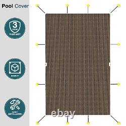 Winter Rectangle Inground Swimming Pool Heavy Duty Safety Cover Brown Customize