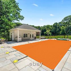 Winter Rectangle Inground Swimming Pool Heavy Duty Safety Cover Orange Custom