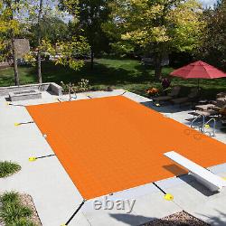 Winter Rectangle Inground Swimming Pool Heavy Duty Safety Cover Orange Custom