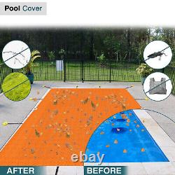 Winter Rectangle Inground Swimming Pool Heavy Duty Safety Cover Orange Custom