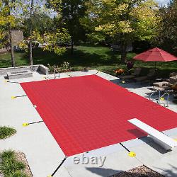 Winter Rectangle Inground Swimming Pool Heavy Duty Safety Cover Red Custom