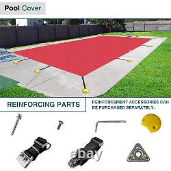 Winter Rectangle Inground Swimming Pool Heavy Duty Safety Cover Red Custom