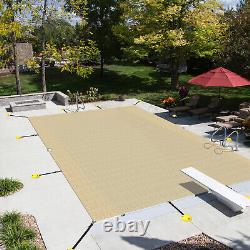 Winter Rectangle Inground Swimming Pool Heavy Duty Safety Cover Sand Custom