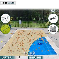 Winter Rectangle Inground Swimming Pool Heavy Duty Safety Cover Sand Custom