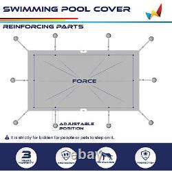 Wire Rope Rectangular Inground Swimming Pool Winter Cover Pool Safety-Blue