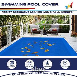 Wire Rope Rectangular Inground Swimming Pool Winter Cover Pool Safety-Blue