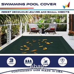 Wire Rope Rectangular Inground Swimming Pool Winter Cover Pool Safety-Green