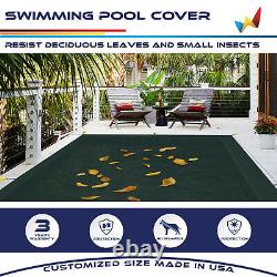 Wire Rope Rectangular Inground Swimming Pool Winter Cover Pool Safety-Green
