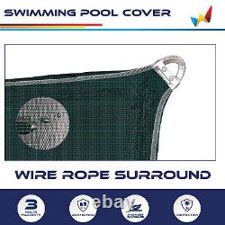 Wire Rope Rectangular Inground Swimming Pool Winter Cover Pool Safety-Green