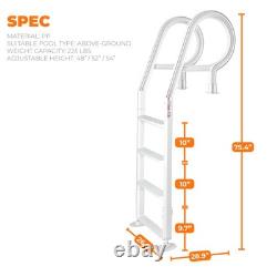 XtremepowerUS Adjustable Above Ground In Pool Swimming Pool Ladder 48 to 54