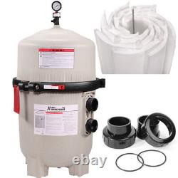 XtremepowerUS DE Pool Filter 48 SQ. FT. Vertical Grid Swimming Pool Fitting Set