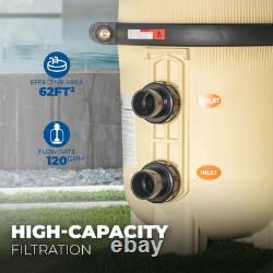 XtremepowerUS Maximum Clean In-Ground Swimming Pool 62 sq. Ft. DE Filter, Beige